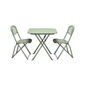 "Compact Green Folding Table and Chairs Set"