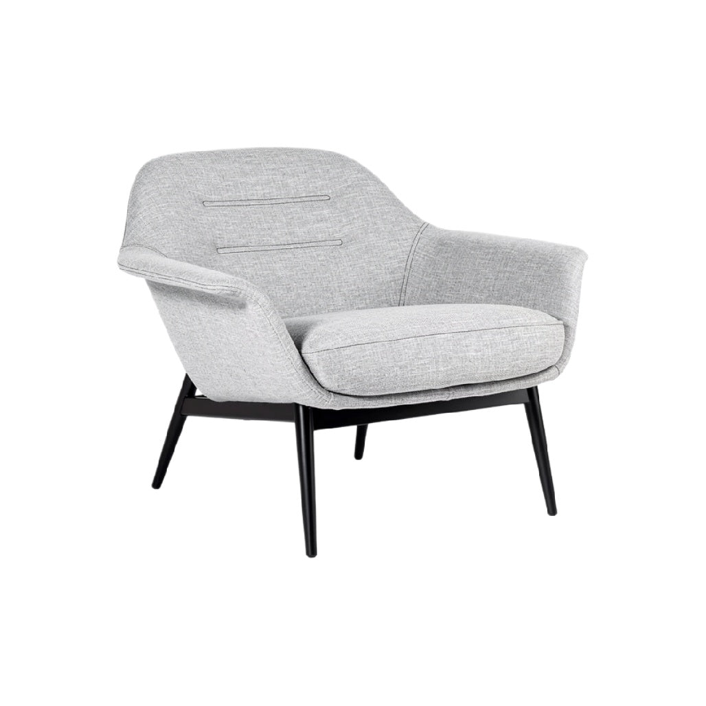 Modern Gray Accent Chair with Sleek Black Legs