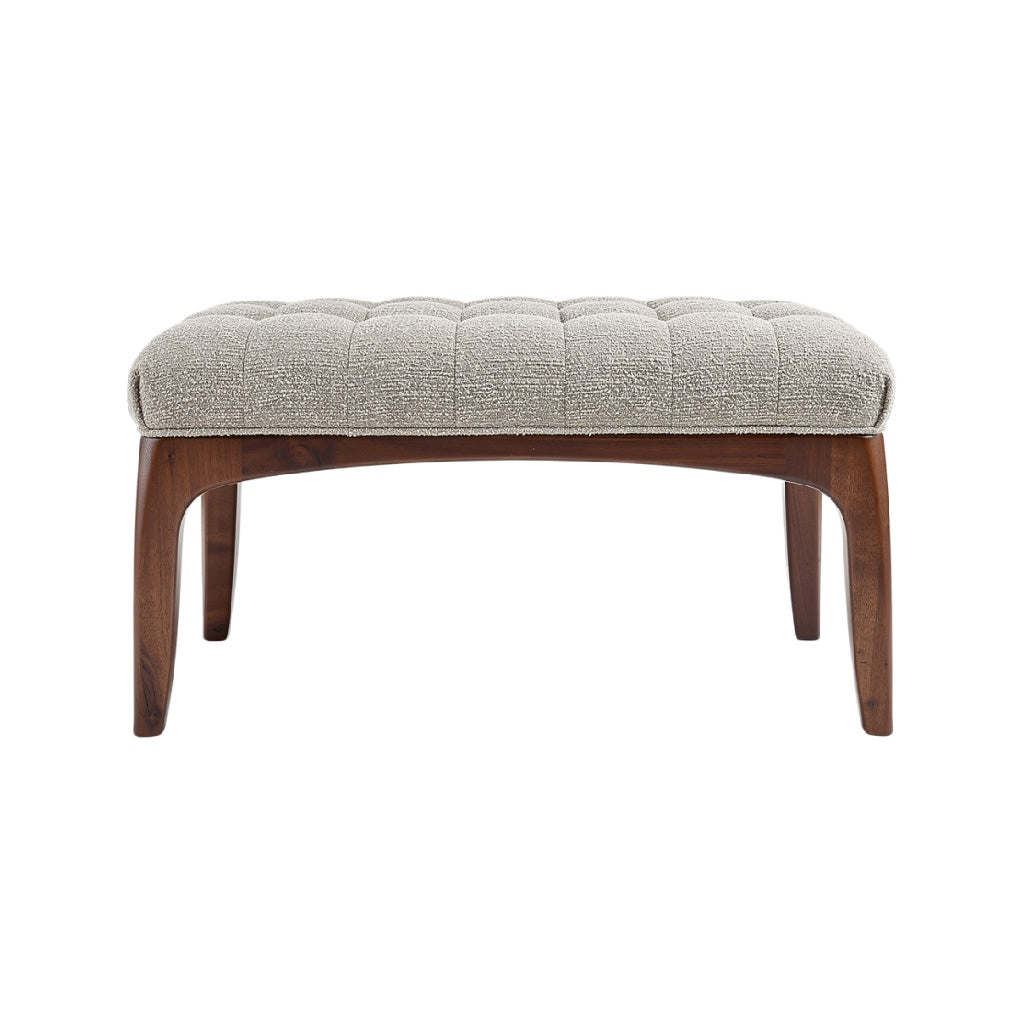 Modern Tufted Bench with Wooden Legs