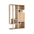 Modern Wood and White Storage Unit with Open Shelves
