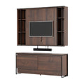 Modern Wooden TV Wall Unit with Shelves