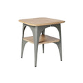 "Modern Minimalist Side Table with Wood and Steel Design"