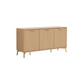 "Modern Beige Wooden Sideboard with Gold Legs"